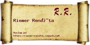 Riemer Renáta névjegykártya